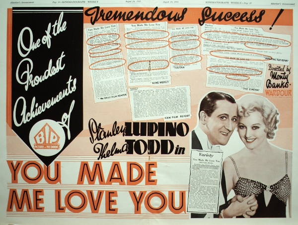 Image result for You Made Me Love You 1933